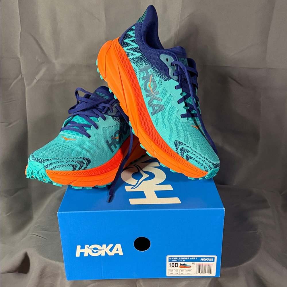 Hoka Men's Athletic Shoes in Teal and Orange